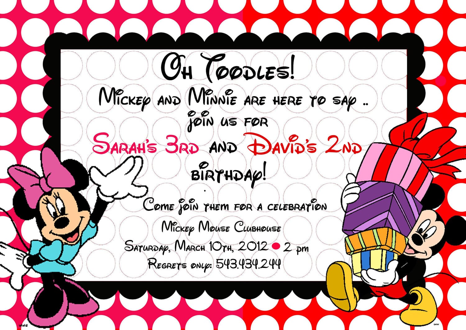 Mickey And Minnie Birthday Invitations â Gangcraft Net